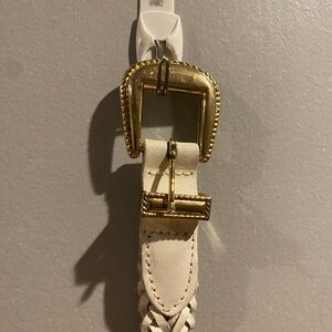 Elegant Gold and Cream Braided Belt